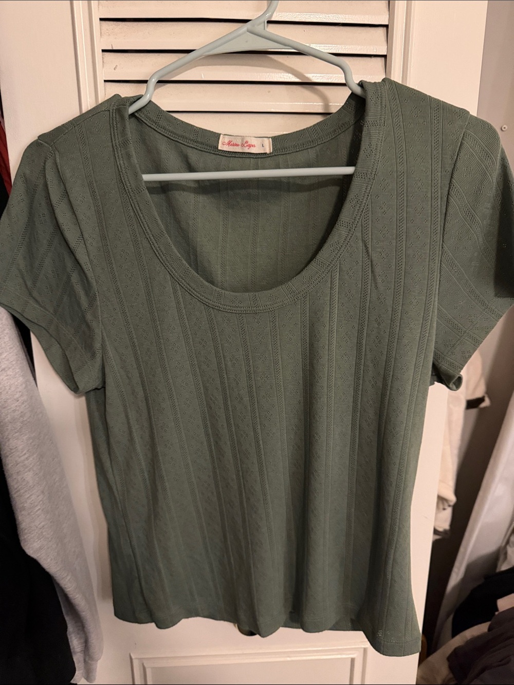 Marine Layer Sage Green Short Sleeve Scoop Neck Tee